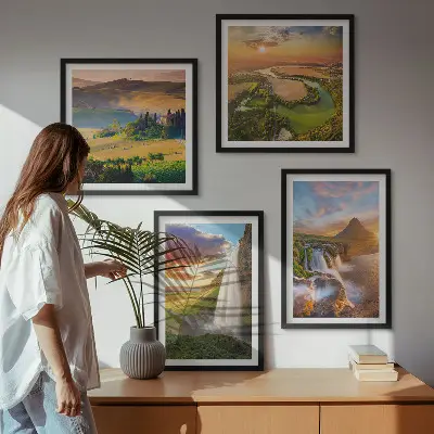 Italiaanse zonsondergangen meerluik in lijst