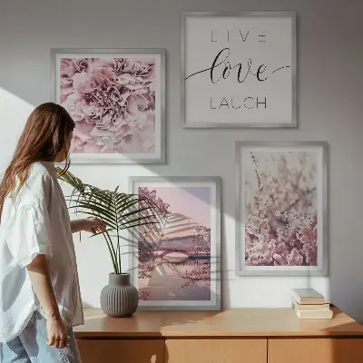 Bloemenbrug Levensinspiratie set van posters met lijst