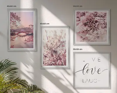 Bloemenbrug Levensinspiratie set van posters met lijst