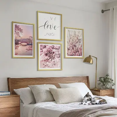 Bloemenbrug Levensinspiratie set van posters met lijst