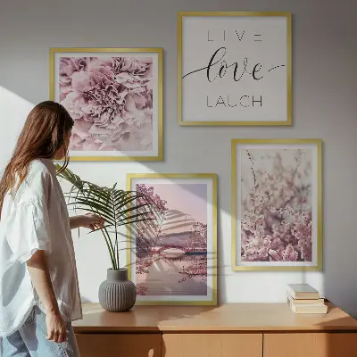 Bloemenbrug Levensinspiratie set van posters met lijst