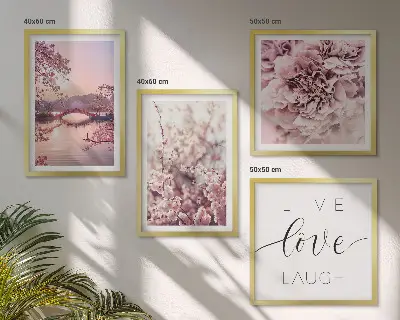 Bloemenbrug Levensinspiratie set van posters met lijst