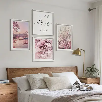 Bloemenbrug Levensinspiratie set van posters met lijst