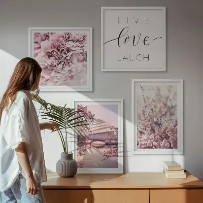 Bloemenbrug Levensinspiratie set van posters met lijst