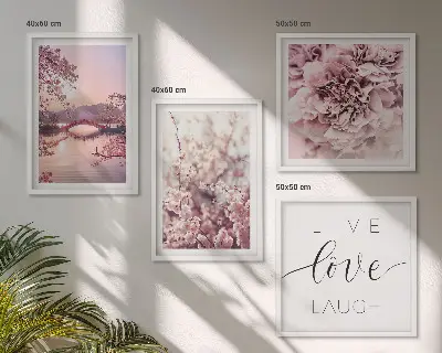 Bloemenbrug Levensinspiratie set van posters met lijst