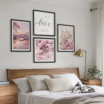 Bloemenbrug Levensinspiratie set van posters met lijst