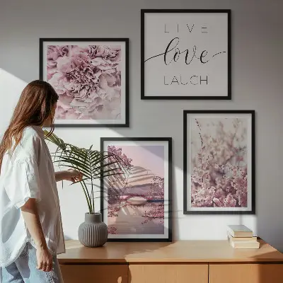 Bloemenbrug Levensinspiratie set van posters met lijst