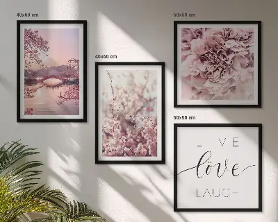 Bloemenbrug Levensinspiratie set van posters met lijst