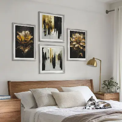 Meerluik in lijst Stijlvolle moderne bloemen