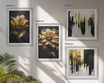 Meerluik in lijst Stijlvolle moderne bloemen