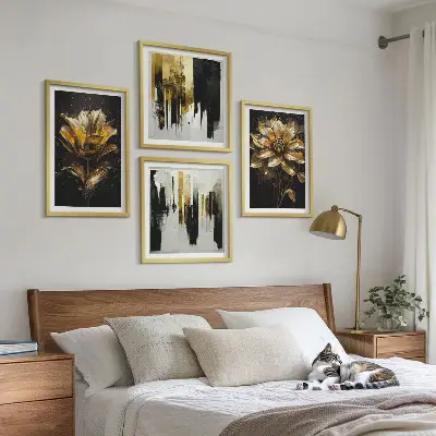 Meerluik in lijst Stijlvolle moderne bloemen