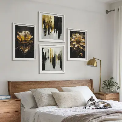 Meerluik in lijst Stijlvolle moderne bloemen
