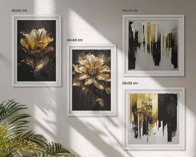 Meerluik in lijst Stijlvolle moderne bloemen