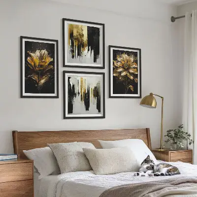 Meerluik in lijst Stijlvolle moderne bloemen