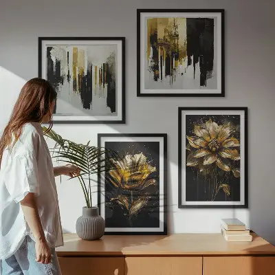 Meerluik in lijst Stijlvolle moderne bloemen