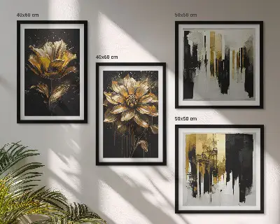 Meerluik in lijst Stijlvolle moderne bloemen