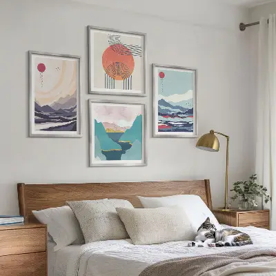 Japanse berglandschappen set van posters met lijst
