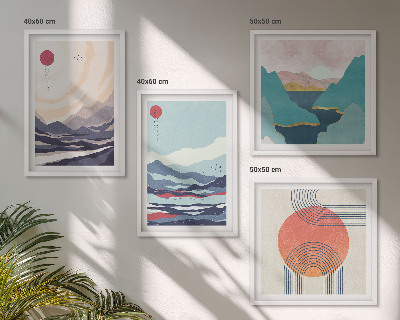 Set van posters met lijst Japanse berglandschappen