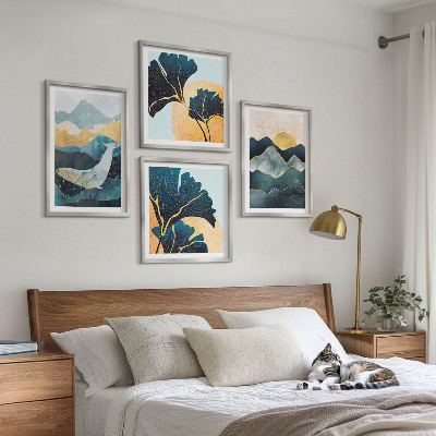 Meerluik in lijst Abstracte esthetische bergen