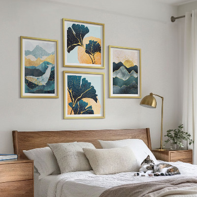 Meerluik in lijst Abstracte esthetische bergen