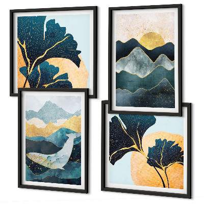 Meerluik in lijst Abstracte esthetische bergen