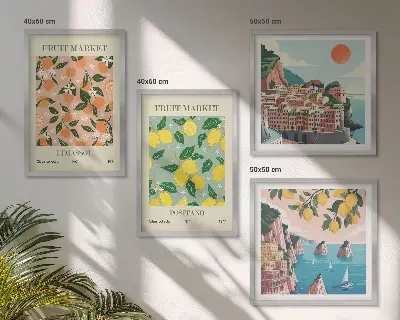 Posters met lijst set van Citrusvruchten uit de Italiaanse tropen