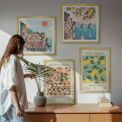 Posters met lijst set van Citrusvruchten uit de Italiaanse tropen