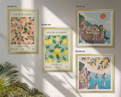 Posters met lijst set van Citrusvruchten uit de Italiaanse tropen
