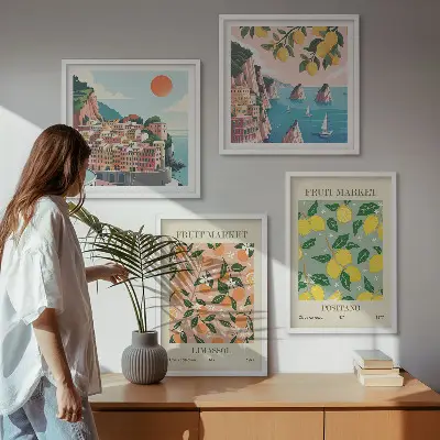 Posters met lijst set van Citrusvruchten uit de Italiaanse tropen