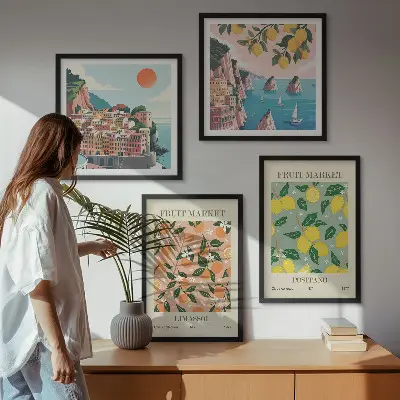 Posters met lijst set van Citrusvruchten uit de Italiaanse tropen