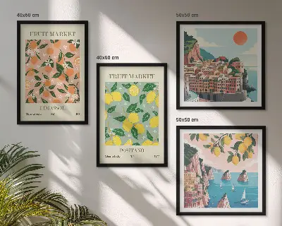 Posters met lijst set van Citrusvruchten uit de Italiaanse tropen