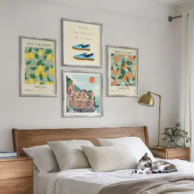 Set van posters met lijst Vruchtpatronen van de Italiaanse cultuur
