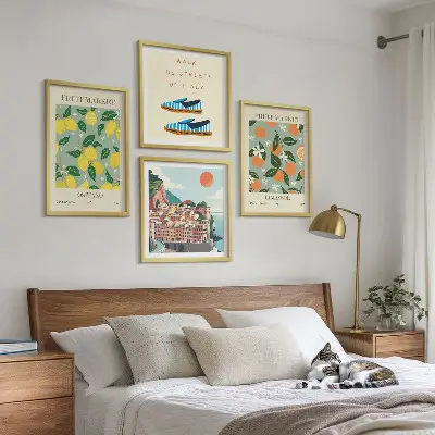 Set van posters met lijst Vruchtpatronen van de Italiaanse cultuur