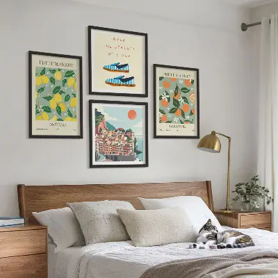 Set van posters met lijst Vruchtpatronen van de Italiaanse cultuur