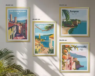 Italiaanse kustplaatsen meerluik in lijst