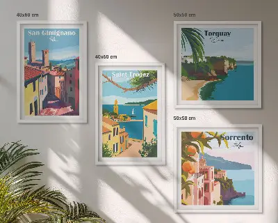 Italiaanse kustplaatsen meerluik in lijst