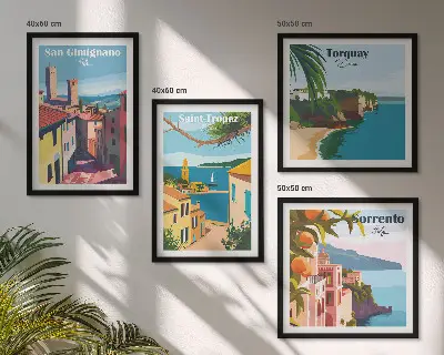 Italiaanse kustplaatsen meerluik in lijst