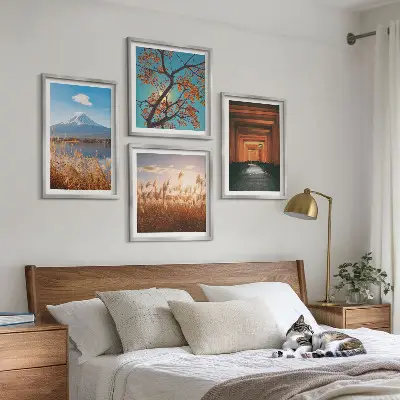 Japanse natuurlandschappen posters set inclusief lijst