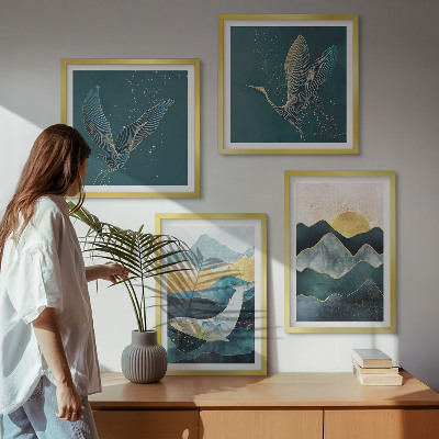 Meerluik in lijst Abstracte kraanbergen