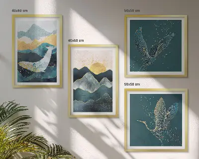Abstracte kraanbergen meerluik in lijst