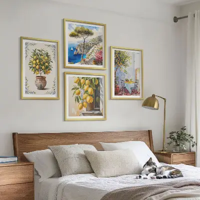 Citroenbomen in de zon set van posters met lijst