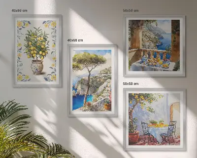 Schilderij van zeecitroenbomen meerluik in lijst