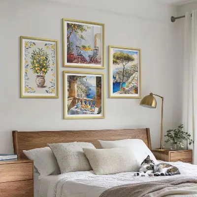 Schilderij van zeecitroenbomen meerluik in lijst