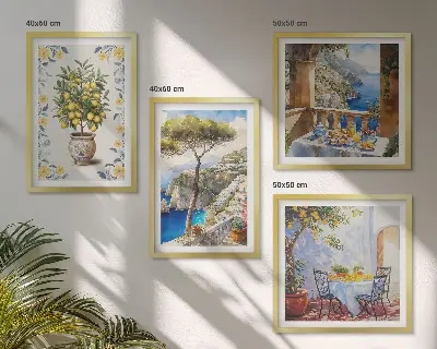 Schilderij van zeecitroenbomen meerluik in lijst