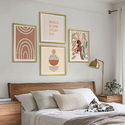 Set van posters met lijst Stijlvolle plantpatronen en geometrische vormen