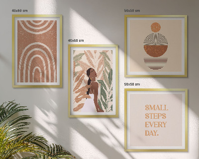 Set van posters met lijst Stijlvolle plantpatronen en geometrische vormen