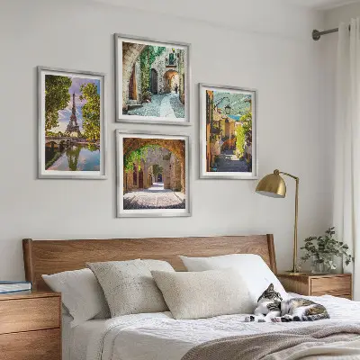 De stratenarchitectuur van Eiffel set van posters met lijst