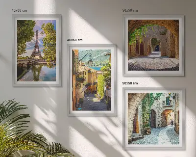 De stratenarchitectuur van Eiffel set van posters met lijst