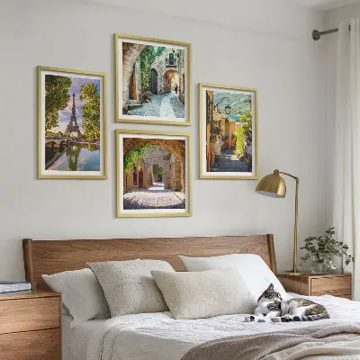 De stratenarchitectuur van Eiffel set van posters met lijst