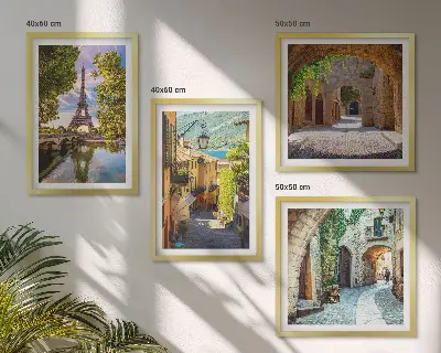 De stratenarchitectuur van Eiffel set van posters met lijst